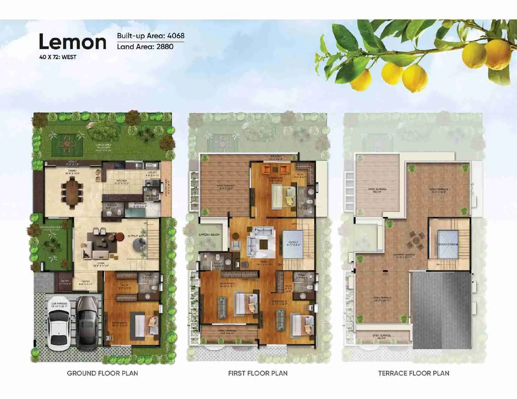 lemon west facing villa floor plan nvt symphony