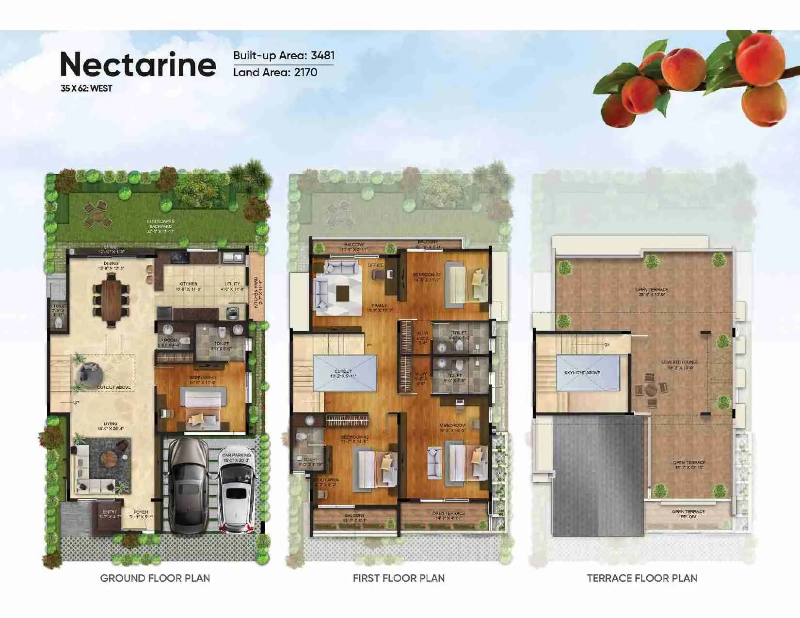 nectarine west facing villa floor plan nvt symphony