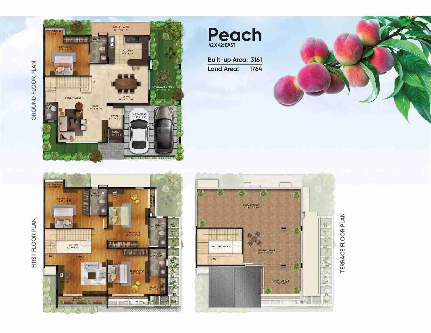 peach east facing villa floor plan nvt symphony