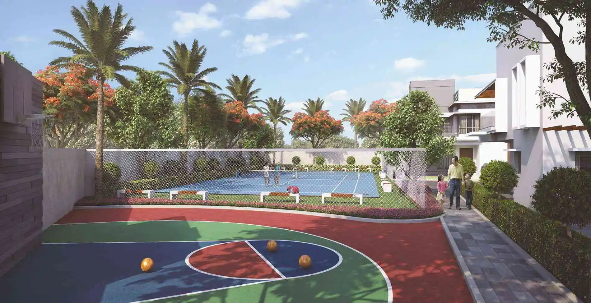 sports play court at mystic garden