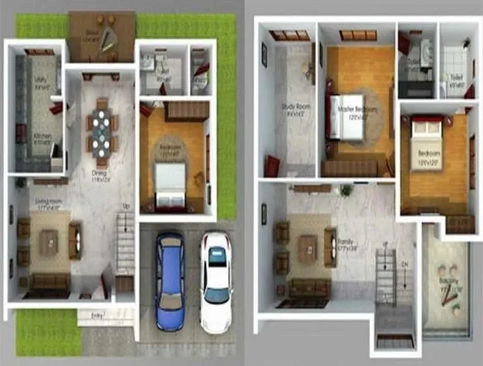 3 bhk floor plan nvt orchid garden