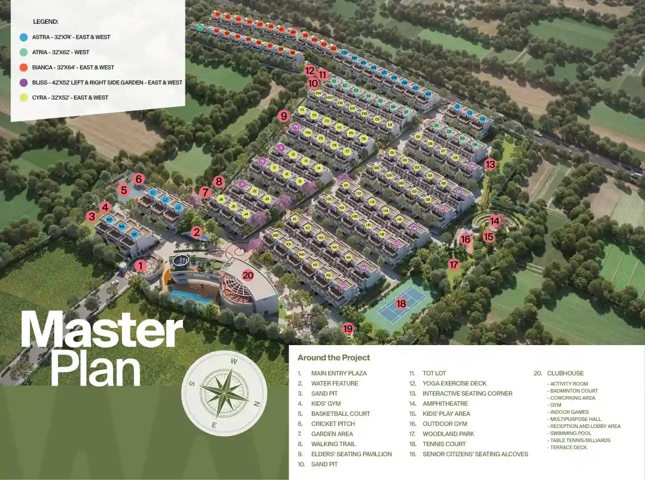 Phase 1 Eterna Master Plan of NVT AWW Villas Sarjapur