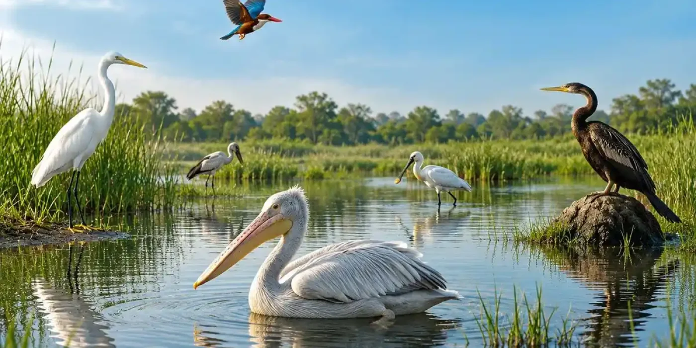 130 bird species at bidaruguppe lake near nvt sky villas apartment project